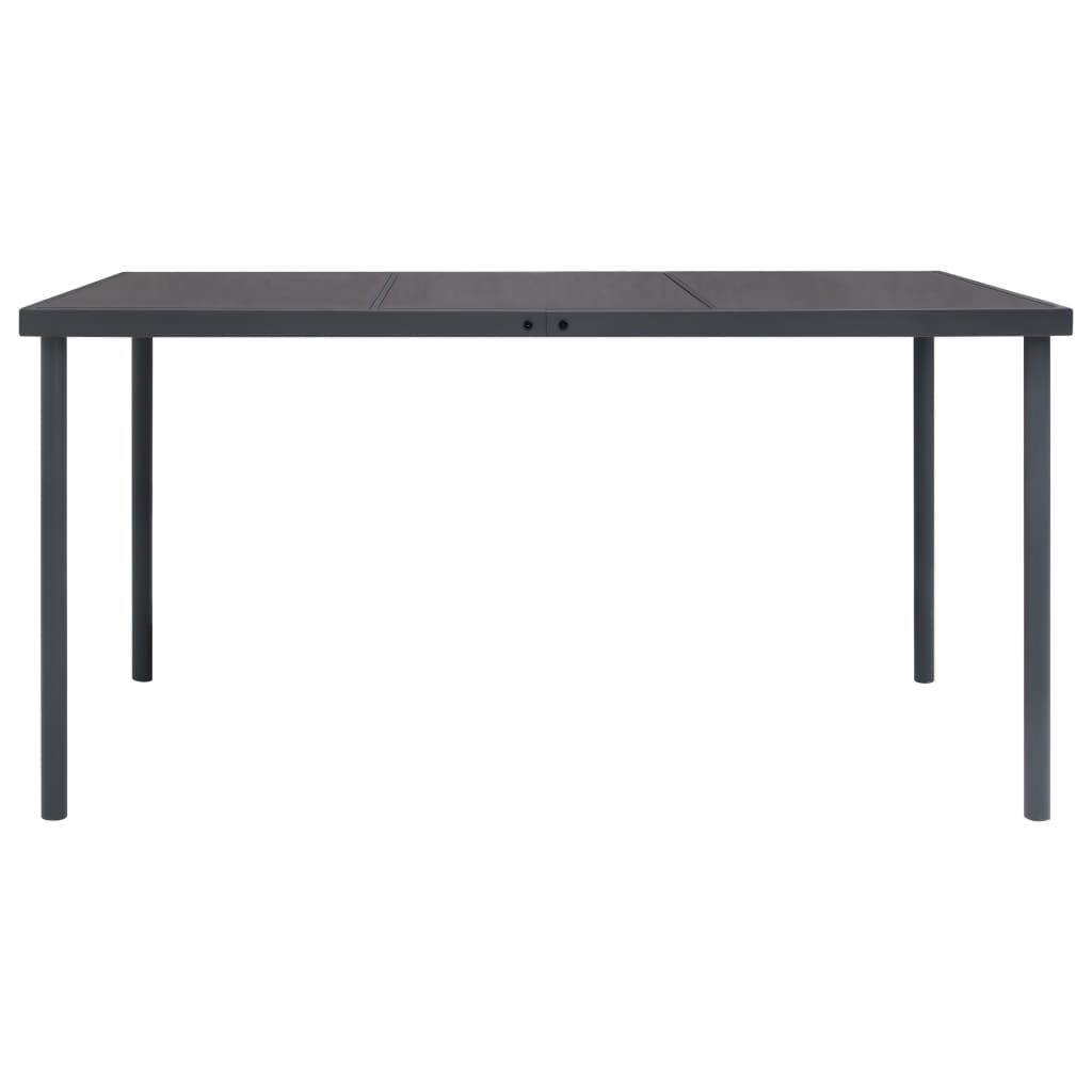 vidaXL Mesa de comedor de jardín acero gris antracita 150x90x74 cm