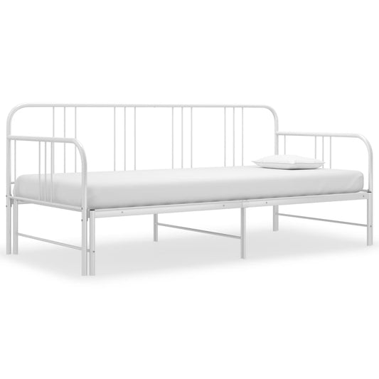 vidaXL Sofá cama extraíble sin colchón metal blanco 90x200cm