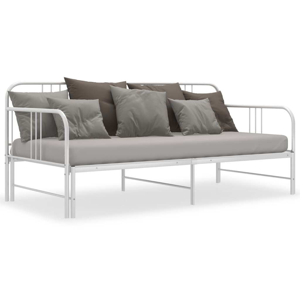 vidaXL Sofá cama extraíble sin colchón metal blanco 90x200cm