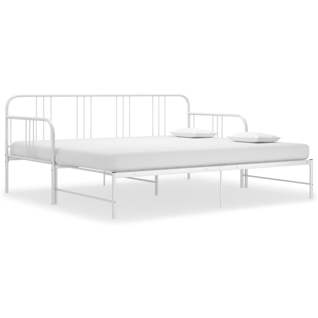 vidaXL Sofá cama extraíble sin colchón metal blanco 90x200cm