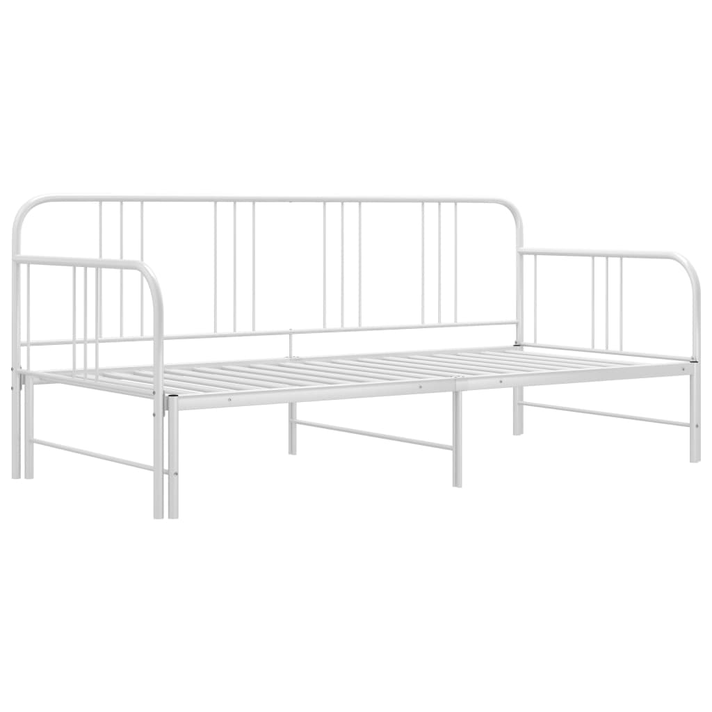 vidaXL Sofá cama extraíble sin colchón metal blanco 90x200cm