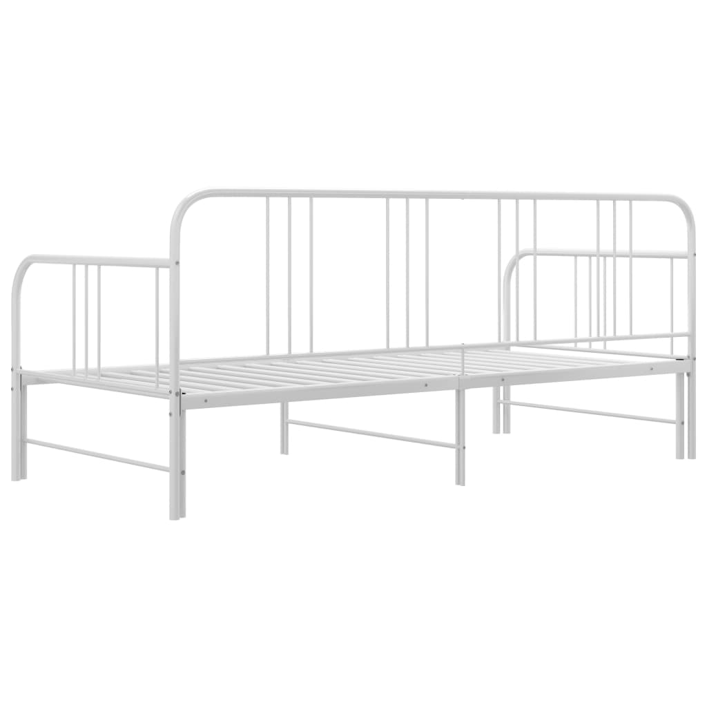 vidaXL Sofá cama extraíble sin colchón metal blanco 90x200cm