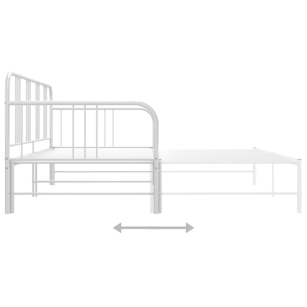 vidaXL Sofá cama extraíble sin colchón metal blanco 90x200cm