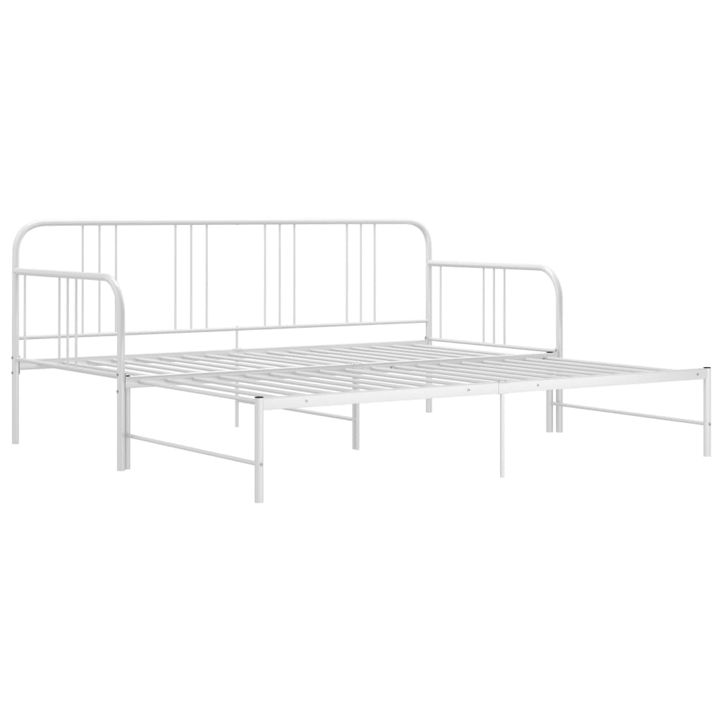 vidaXL Sofá cama extraíble sin colchón metal blanco 90x200cm