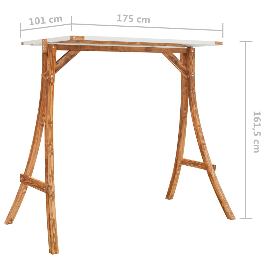 vidaXL Estructura columpio y techo crema madera curvada acabado teca