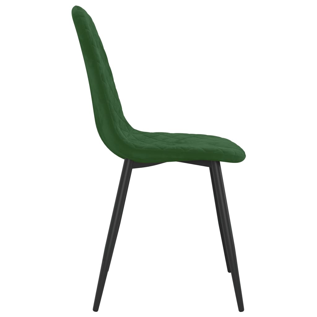 vidaXL Sillas de comedor 2 unidades terciopelo verde oscuro