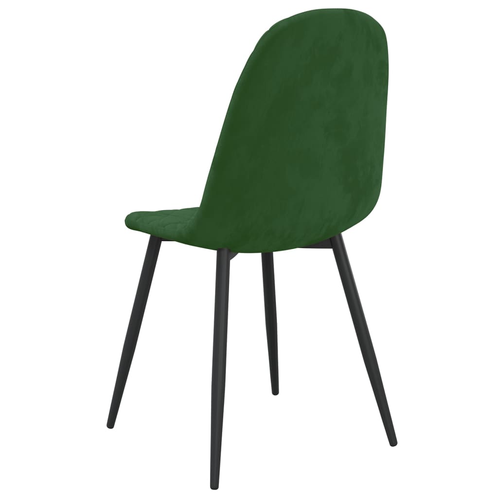 vidaXL Sillas de comedor 2 unidades terciopelo verde oscuro