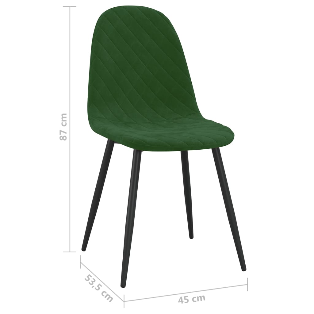 vidaXL Sillas de comedor 2 unidades terciopelo verde oscuro