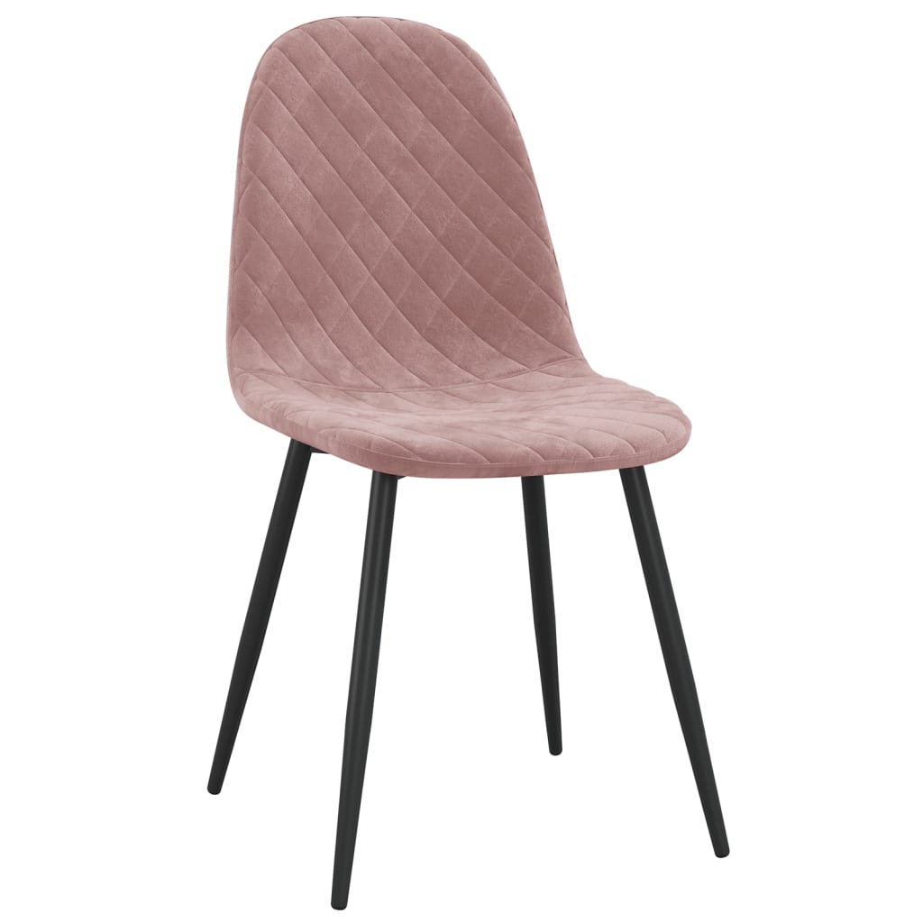 vidaXL Sillas de comedor 2 unidades terciopelo rosa