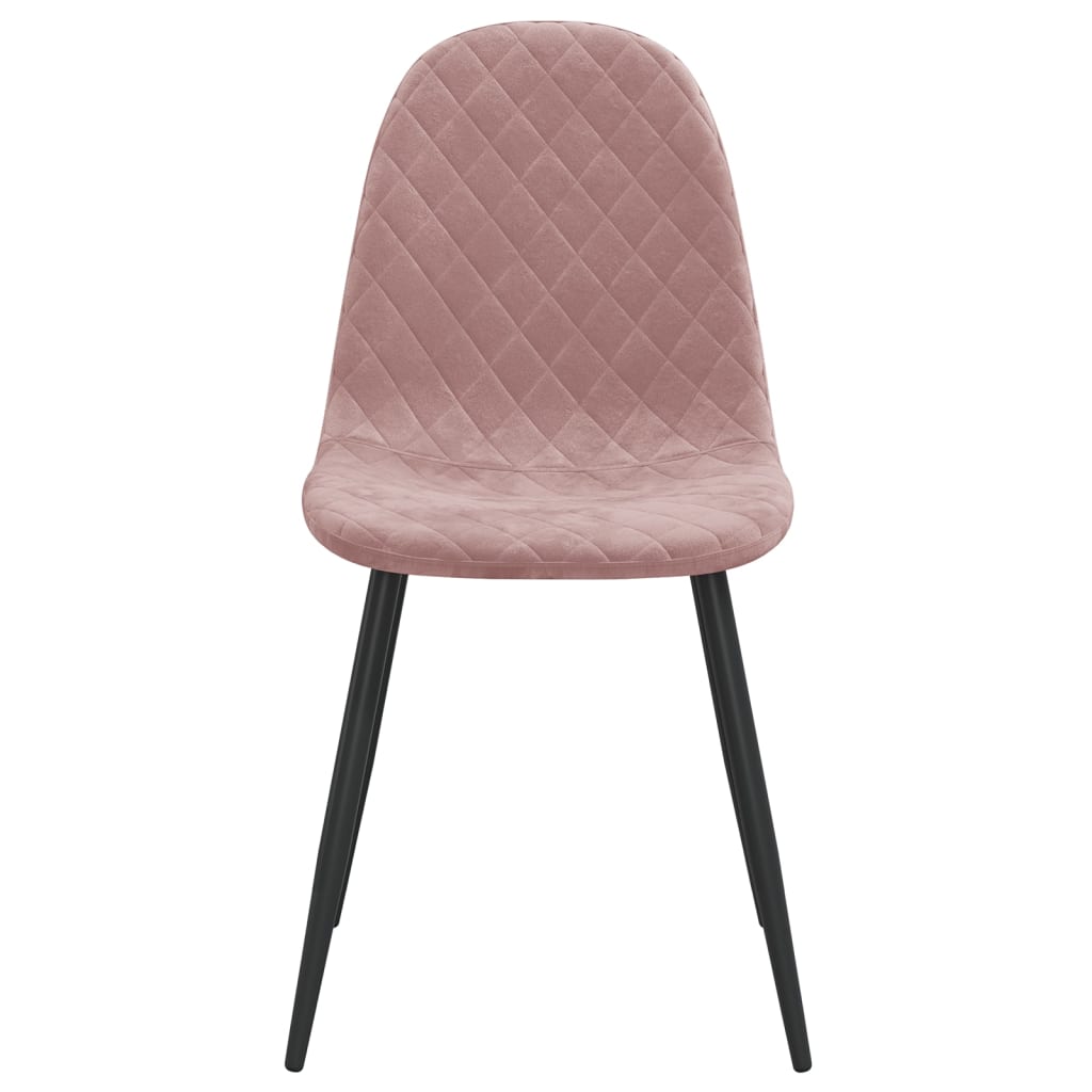 vidaXL Sillas de comedor 2 unidades terciopelo rosa