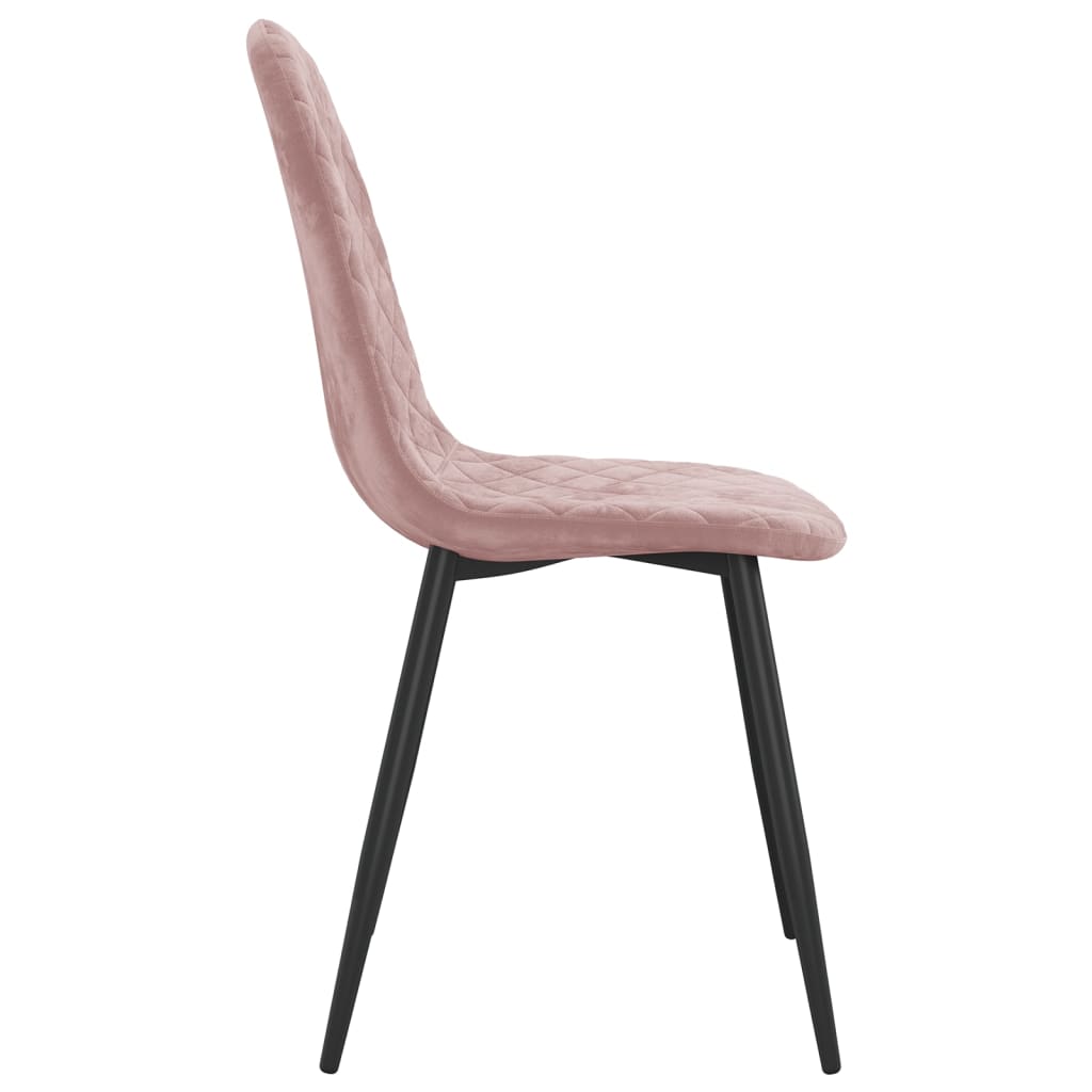 vidaXL Sillas de comedor 2 unidades terciopelo rosa