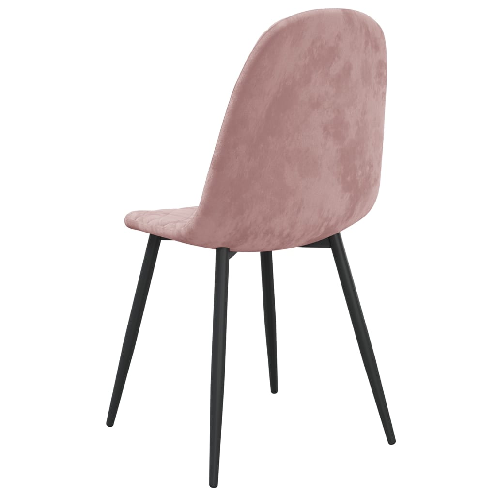 vidaXL Sillas de comedor 2 unidades terciopelo rosa