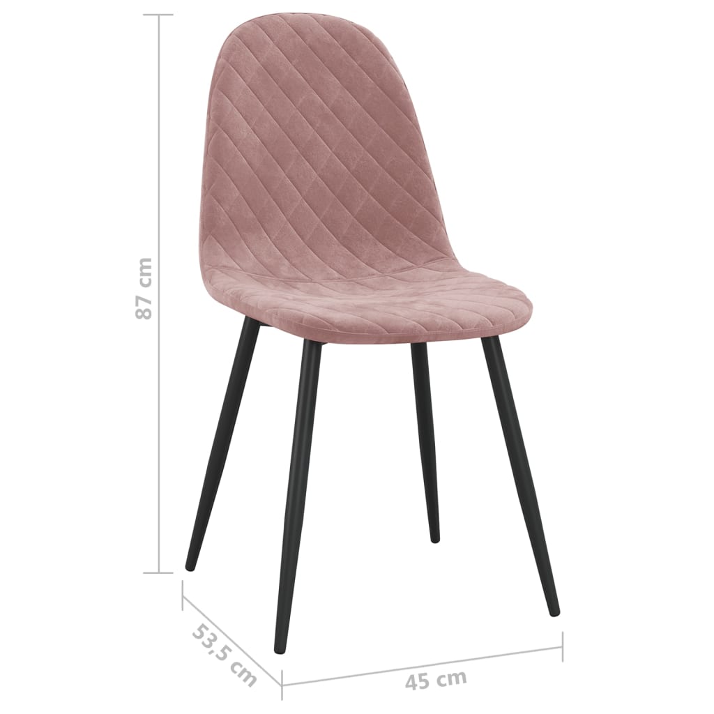 vidaXL Sillas de comedor 2 unidades terciopelo rosa