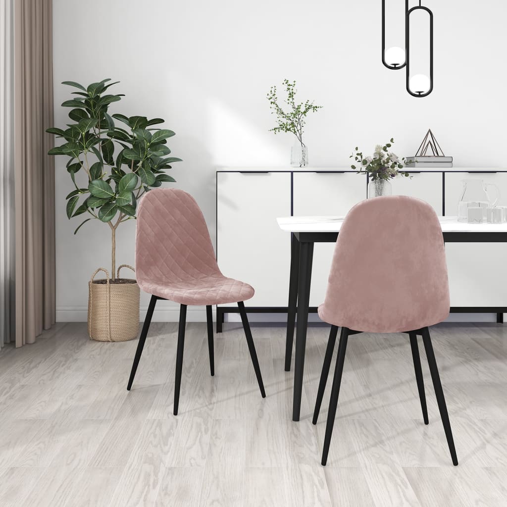 vidaXL Sillas de comedor 2 unidades terciopelo rosa