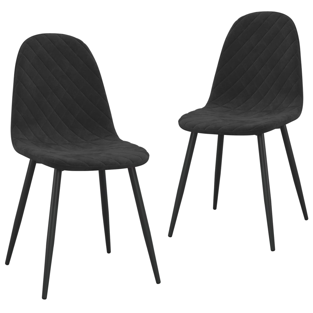 vidaXL Sillas de comedor 2 unidades terciopelo negro