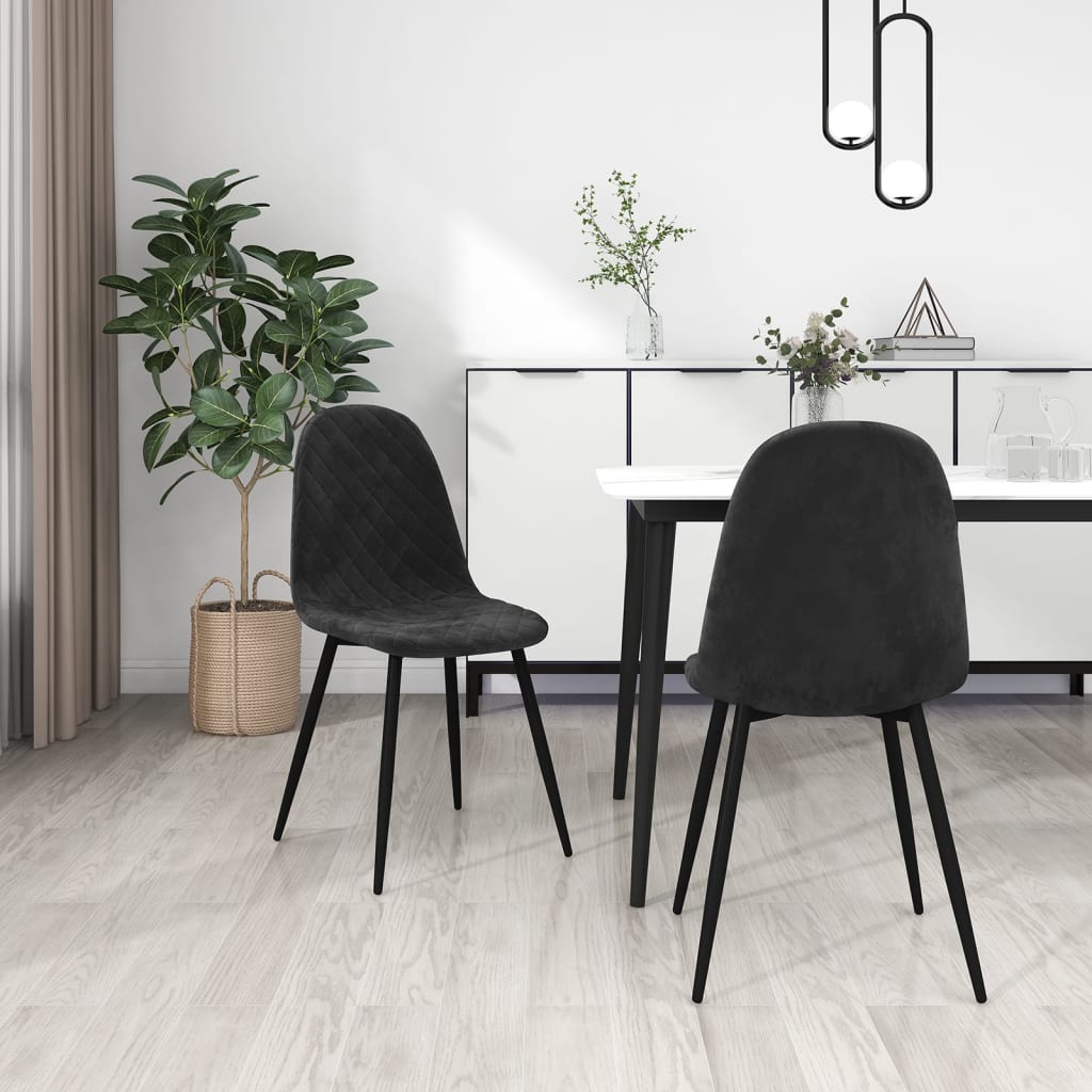 vidaXL Sillas de comedor 2 unidades terciopelo negro