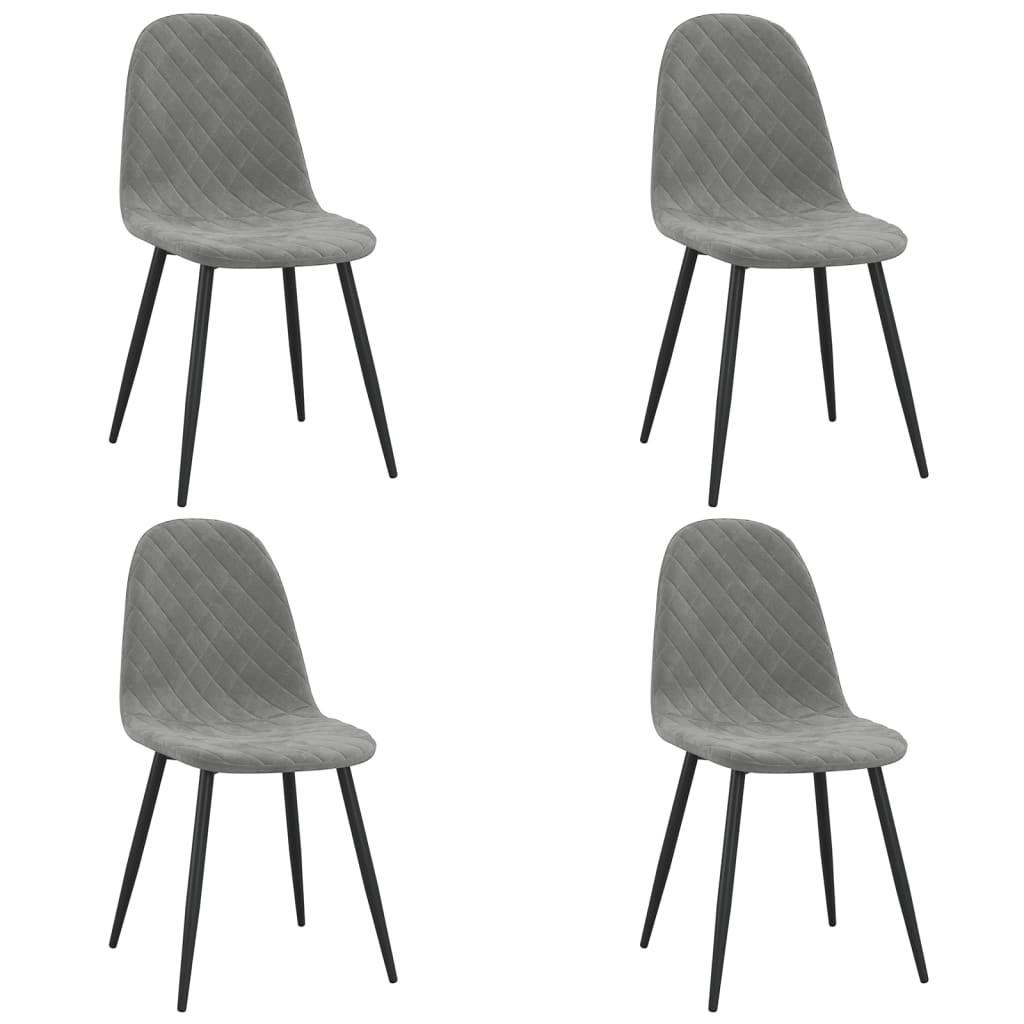 vidaXL Sillas de comedor 4 unidades terciopelo gris claro