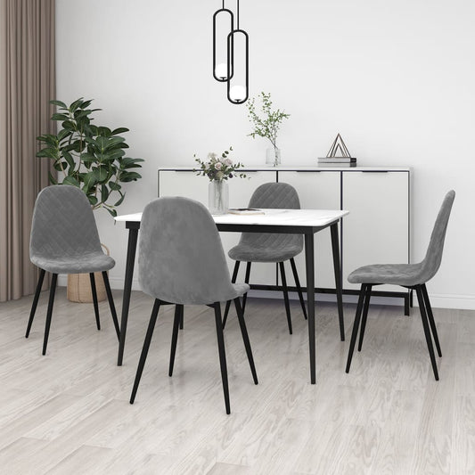 vidaXL Sillas de comedor 4 unidades terciopelo gris claro