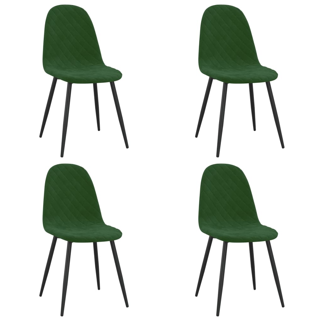 vidaXL Sillas de comedor 4 unidades terciopelo verde oscuro