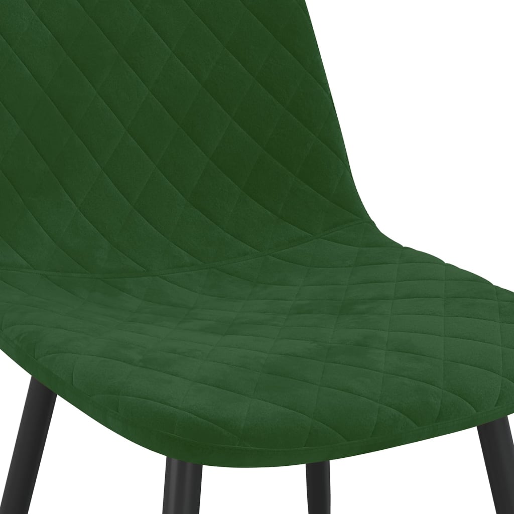 vidaXL Sillas de comedor 4 unidades terciopelo verde oscuro