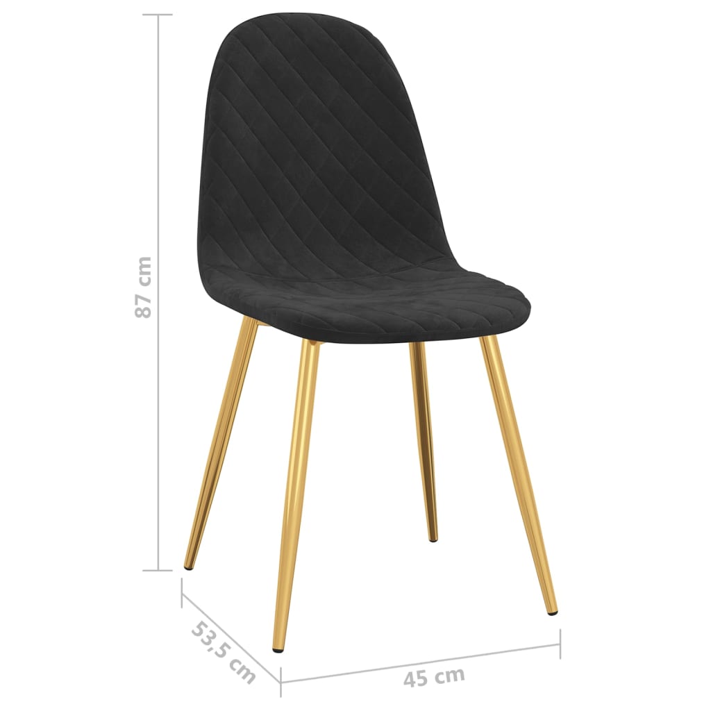 vidaXL Sillas de comedor 2 unidades terciopelo negro