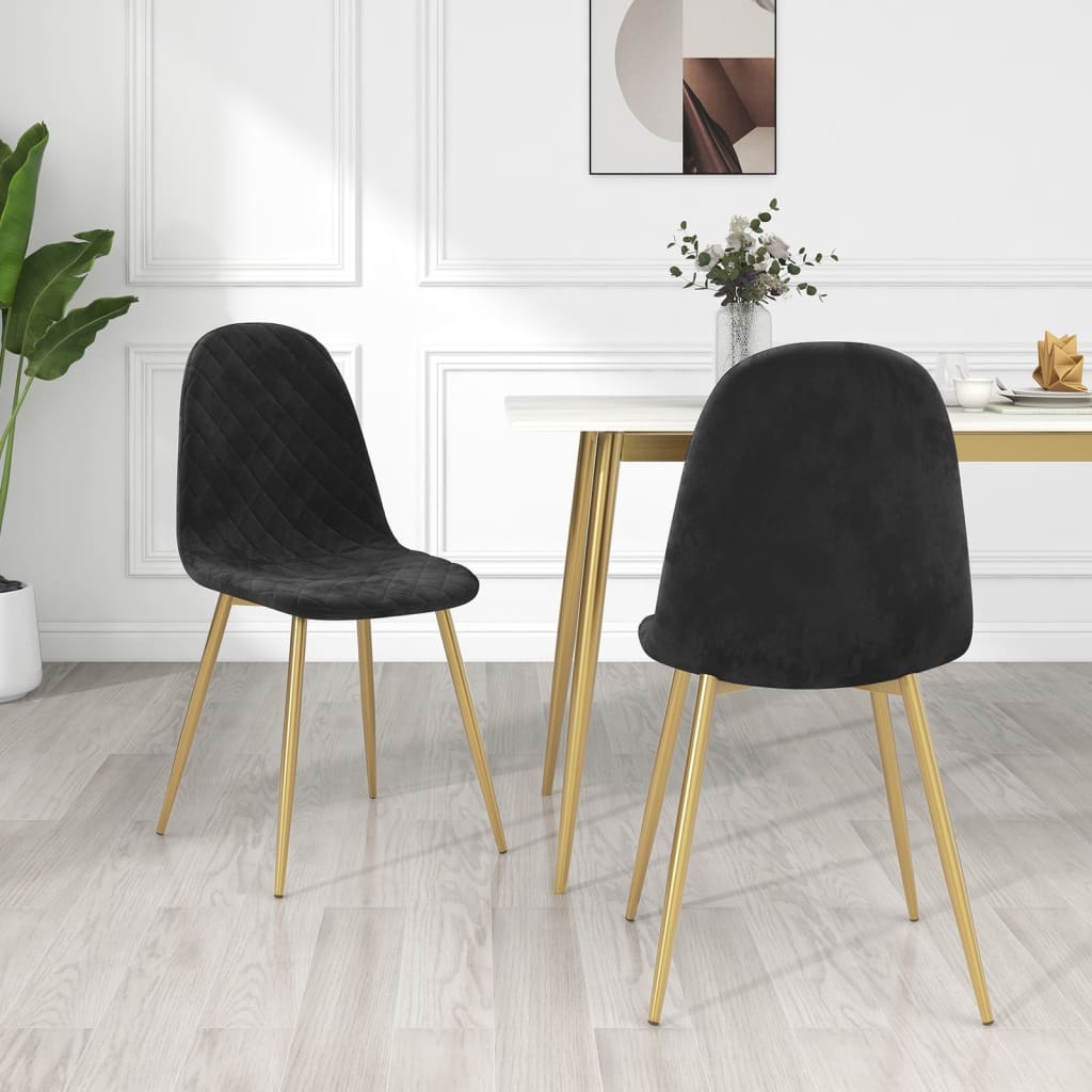 vidaXL Sillas de comedor 2 unidades terciopelo negro