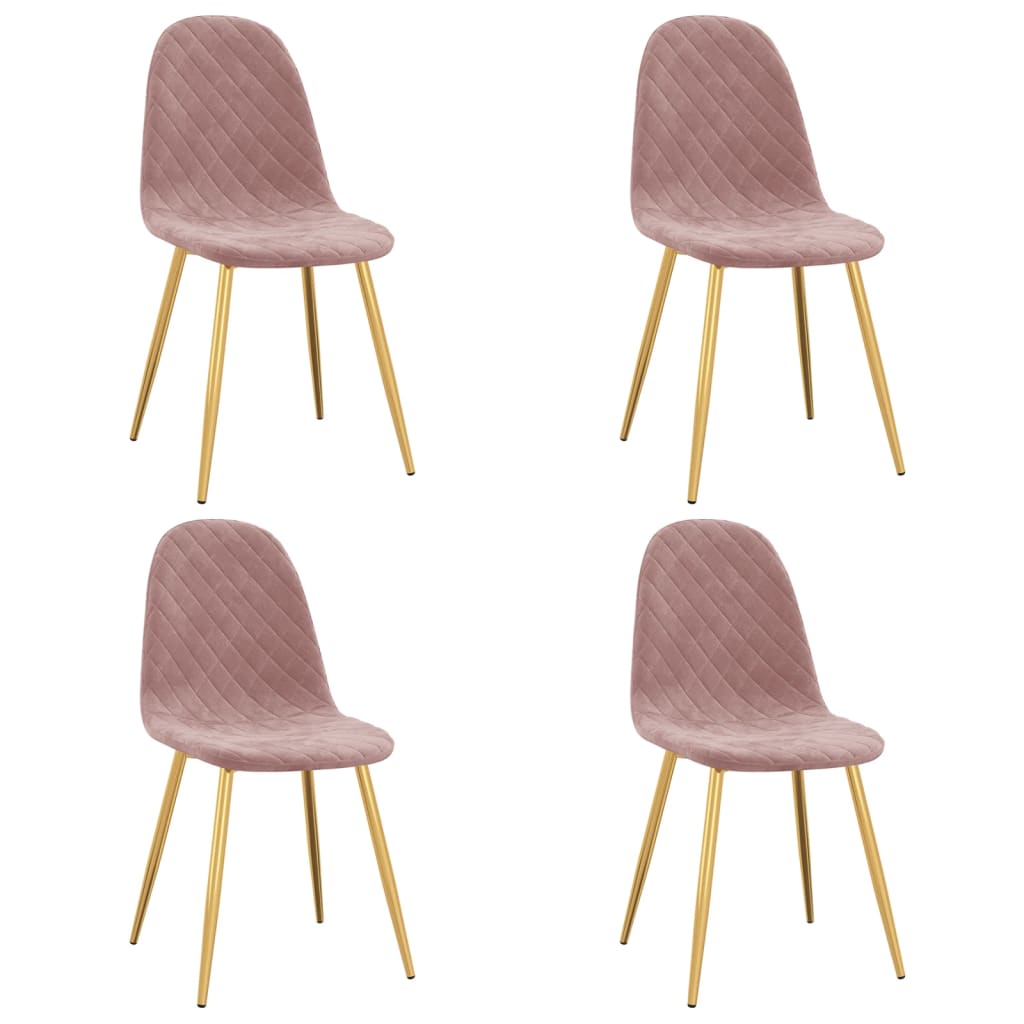 vidaXL Sillas de comedor 4 unidades terciopelo rosa