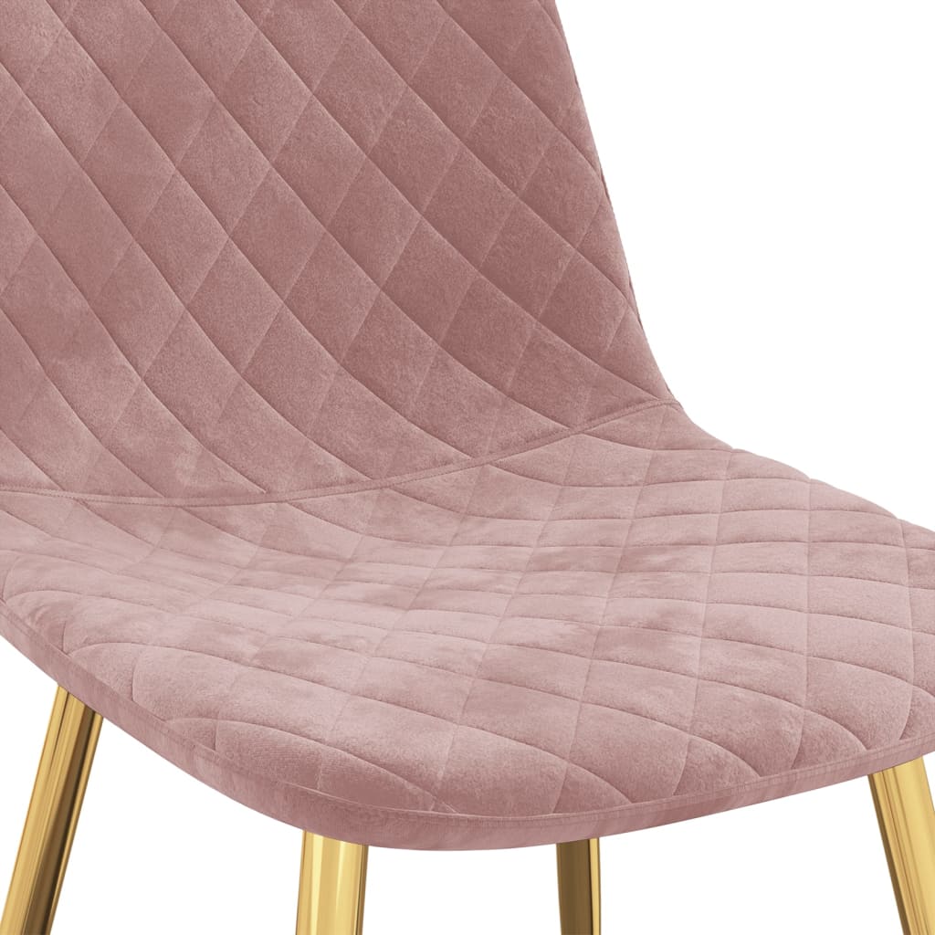 vidaXL Sillas de comedor 4 unidades terciopelo rosa