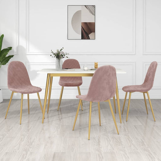 vidaXL Sillas de comedor 4 unidades terciopelo rosa