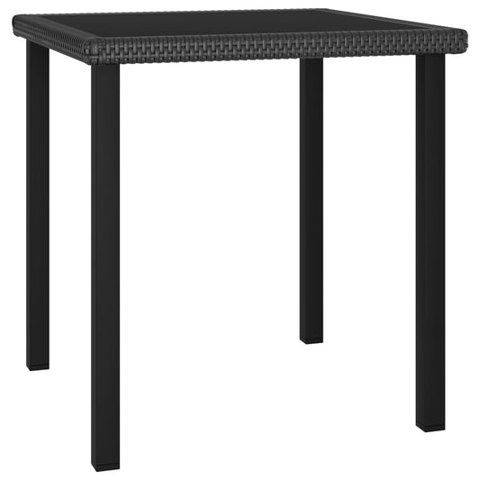 vidaXL Mesa de comedor para jardín ratán sintético negro 70x70x73 cm