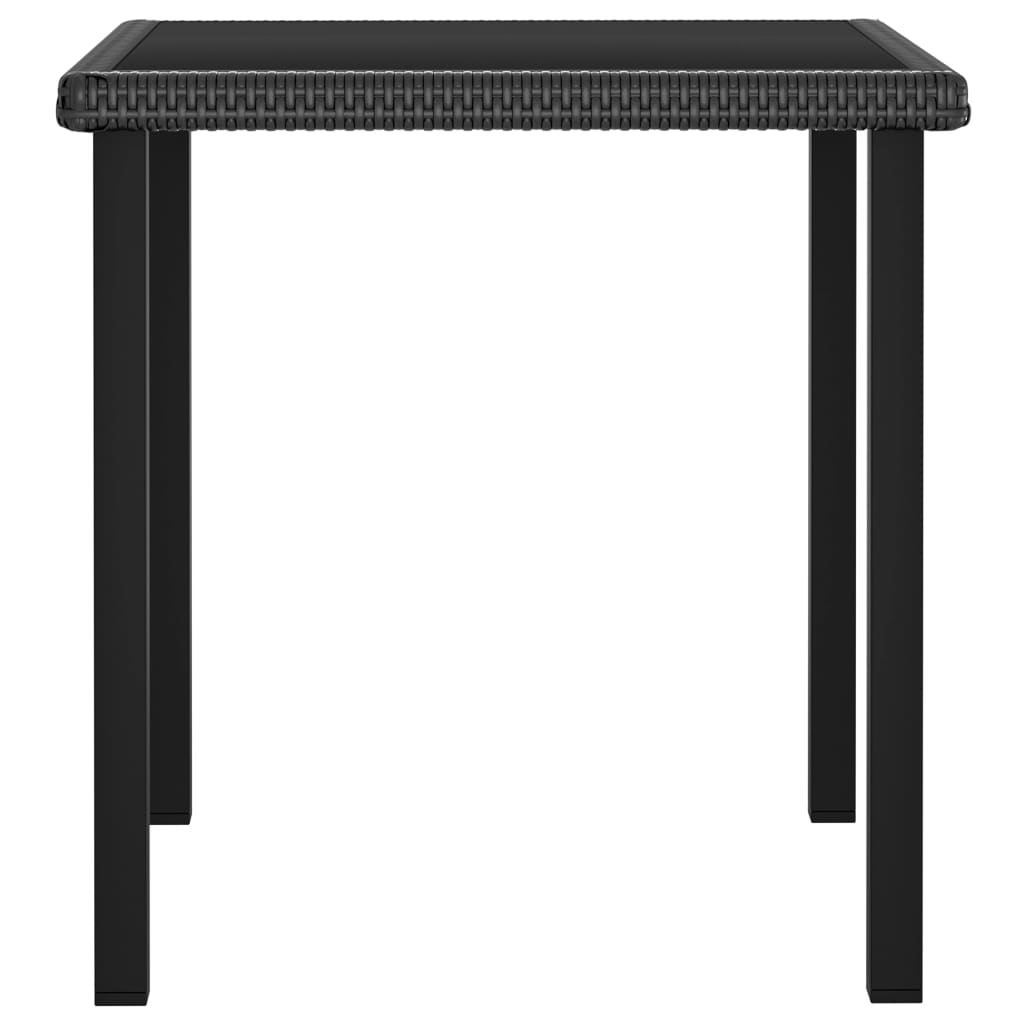 vidaXL Mesa de comedor para jardín ratán sintético negro 70x70x73 cm