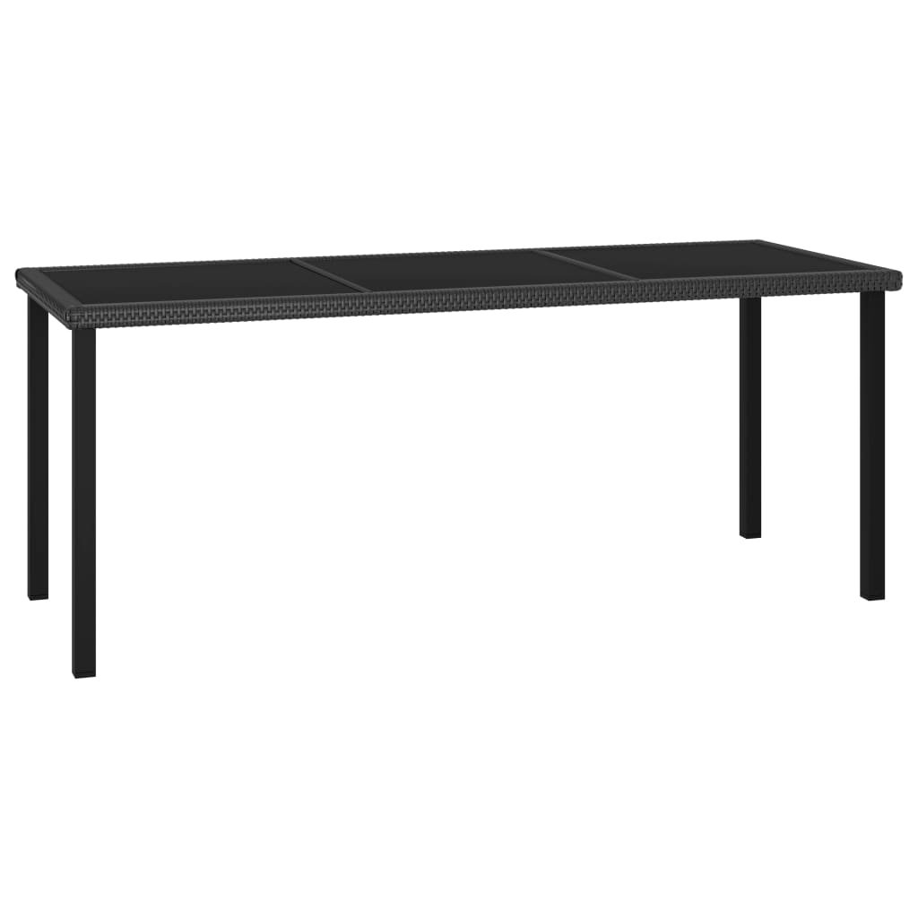 vidaXL Mesa de comedor para jardín ratán sintético negro 180x70x73 cm