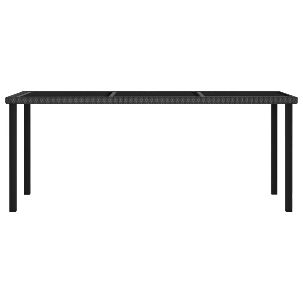 vidaXL Mesa de comedor para jardín ratán sintético negro 180x70x73 cm