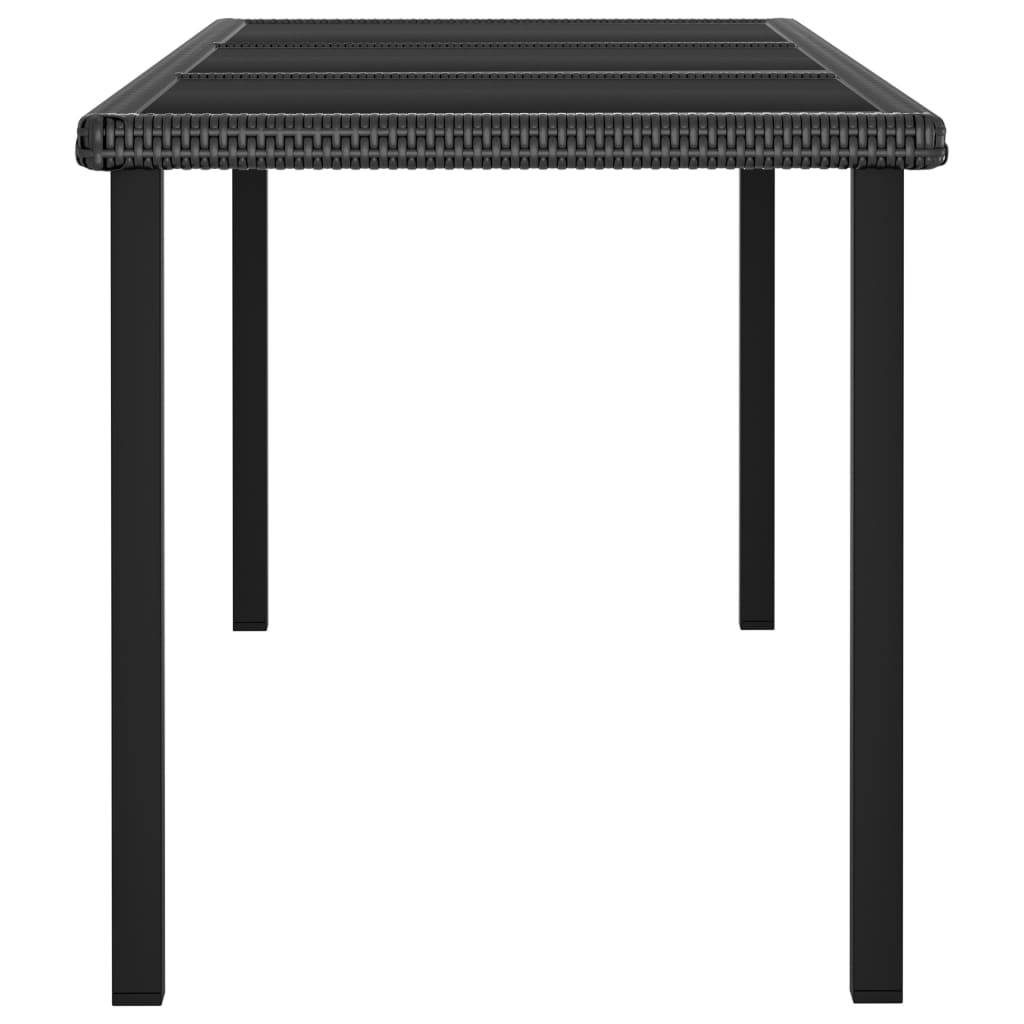 vidaXL Mesa de comedor para jardín ratán sintético negro 180x70x73 cm