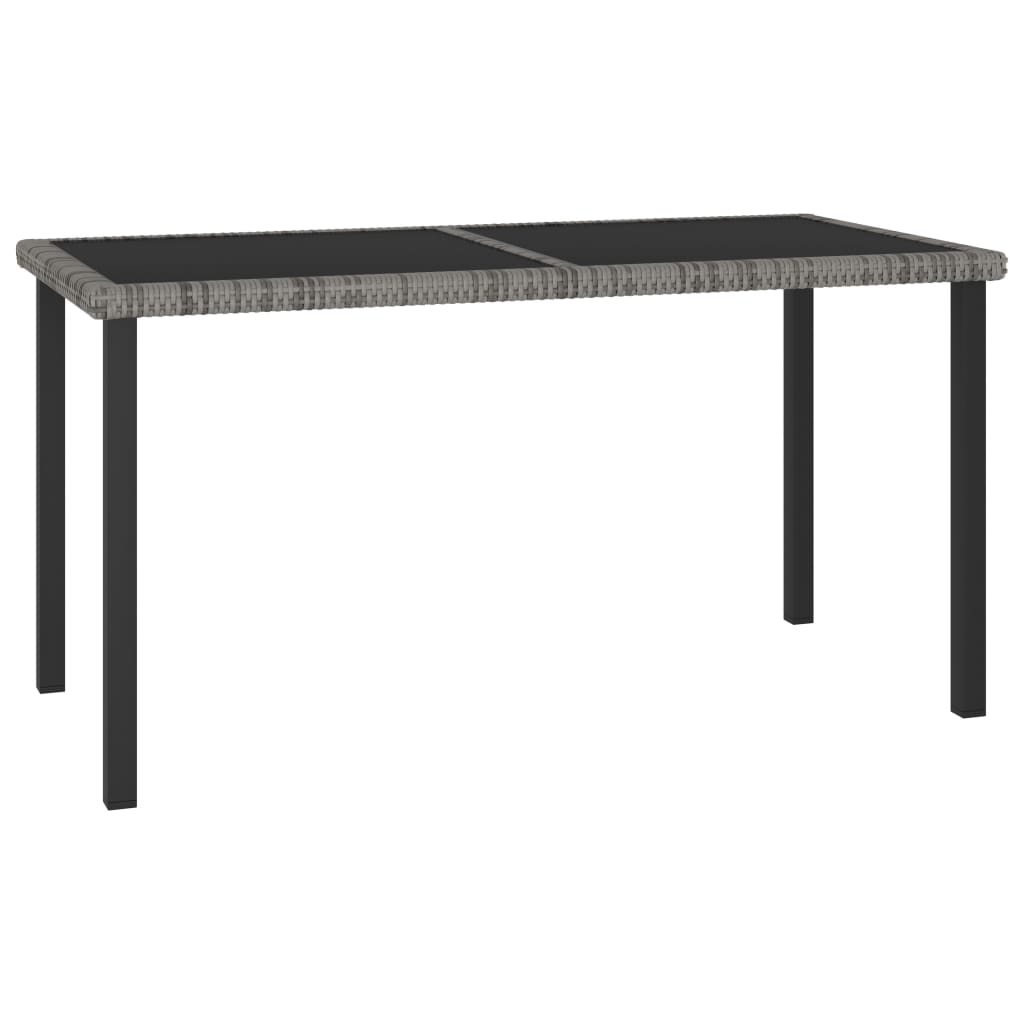 vidaXL Mesa de comedor para jardín ratán sintético gris 140x70x73 cm