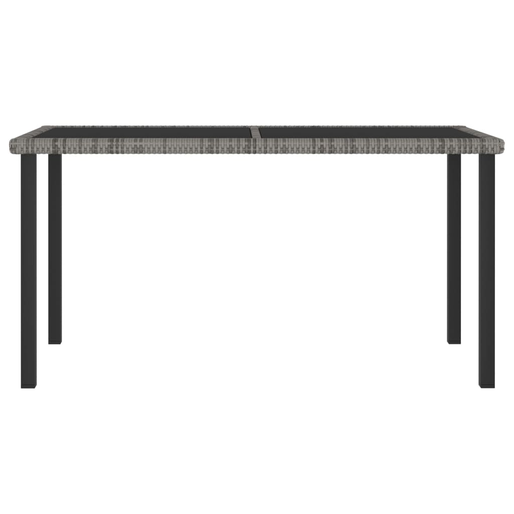 vidaXL Mesa de comedor para jardín ratán sintético gris 140x70x73 cm