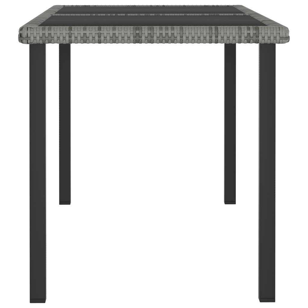 vidaXL Mesa de comedor para jardín ratán sintético gris 140x70x73 cm