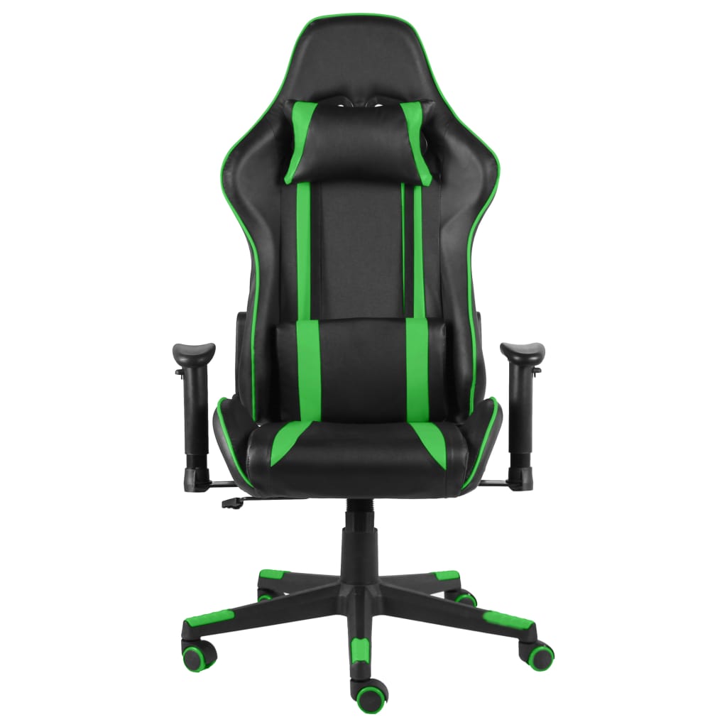 vidaXL Silla gaming giratoria PVC verde