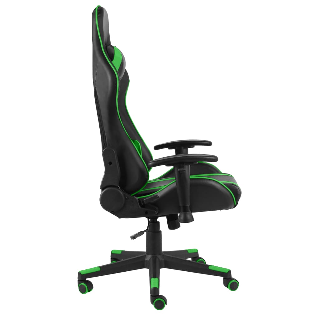 vidaXL Silla gaming giratoria PVC verde