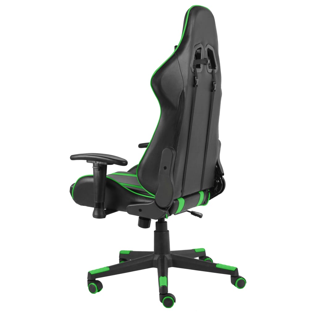 vidaXL Silla gaming giratoria PVC verde