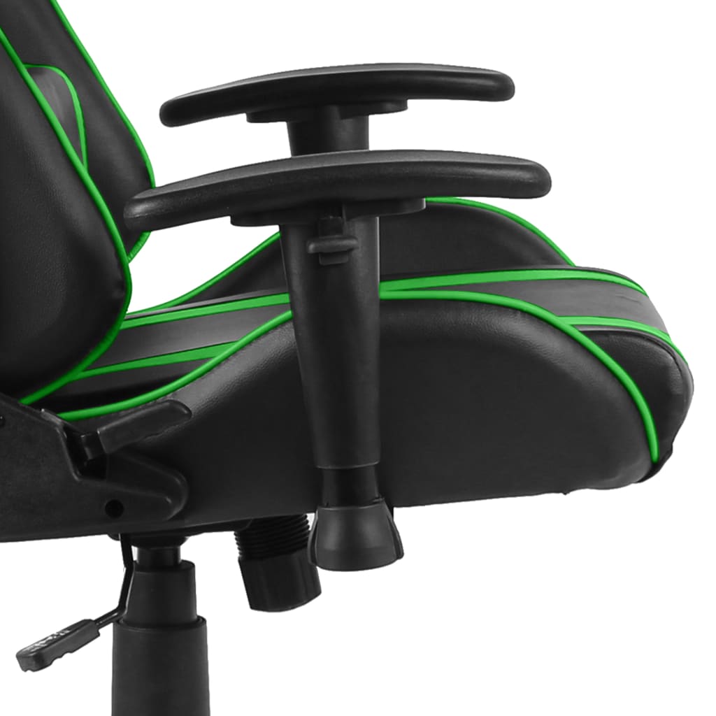 vidaXL Silla gaming giratoria PVC verde