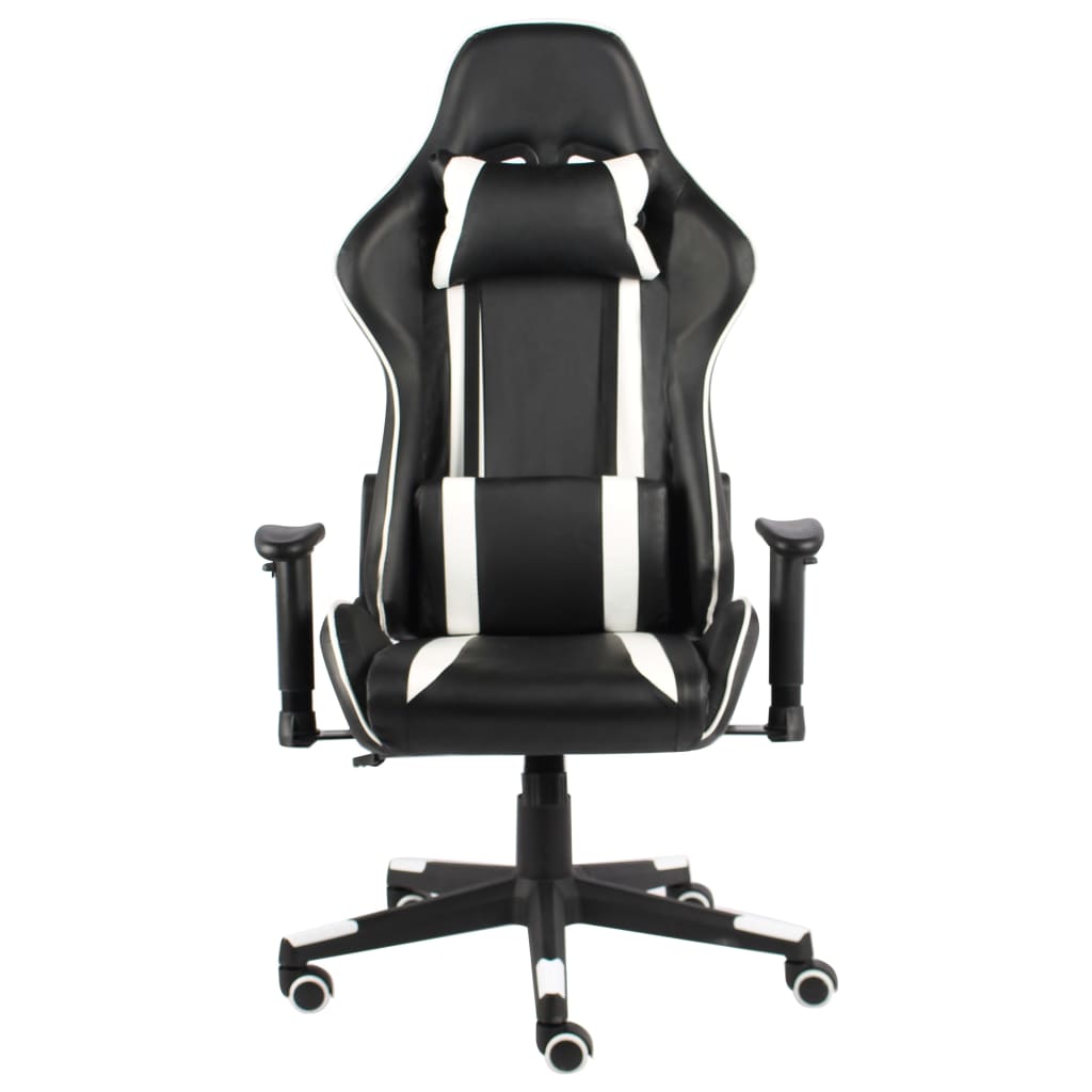 vidaXL Silla gaming giratoria PVC blanco