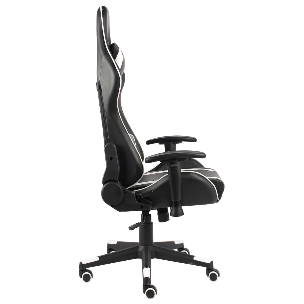 vidaXL Silla gaming giratoria PVC blanco