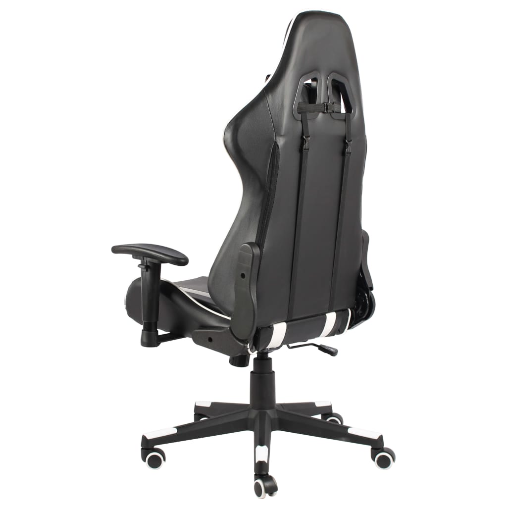 vidaXL Silla gaming giratoria PVC blanco