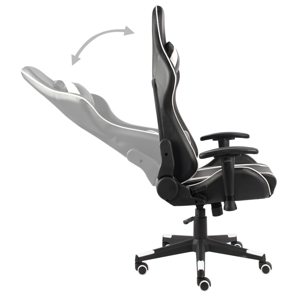 vidaXL Silla gaming giratoria PVC blanco