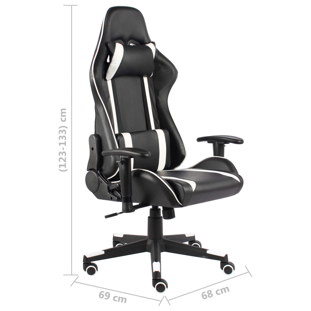 vidaXL Silla gaming giratoria PVC blanco