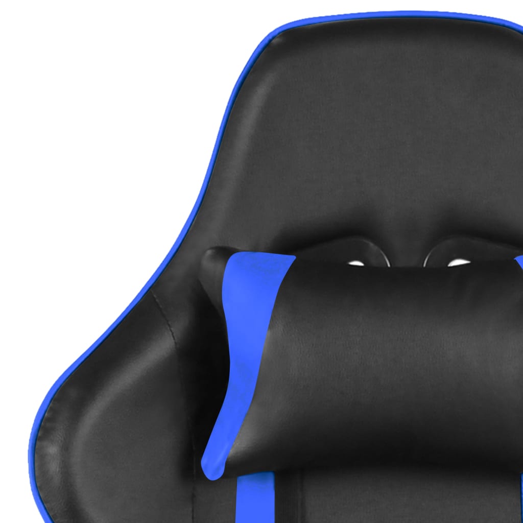 vidaXL Silla gaming giratoria con reposapiés PVC azul