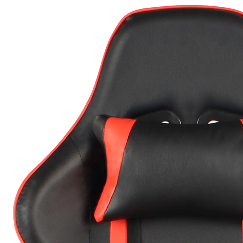 vidaXL Silla gaming giratoria con reposapiés PVC rojo