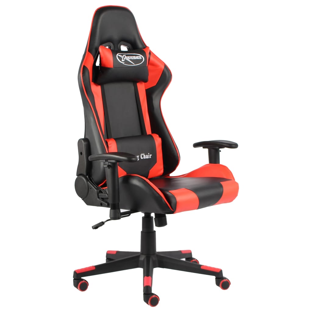 vidaXL Silla gaming giratoria PVC rojo