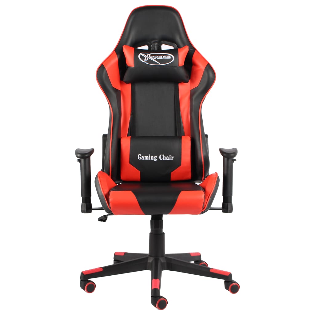 vidaXL Silla gaming giratoria PVC rojo